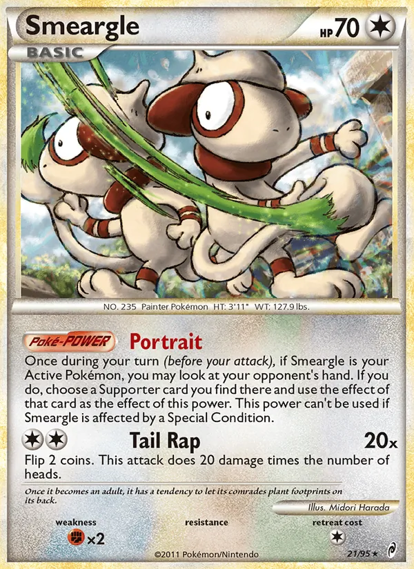 Carta Smeargle, número 21/95 da coleção Chamado das Lendas