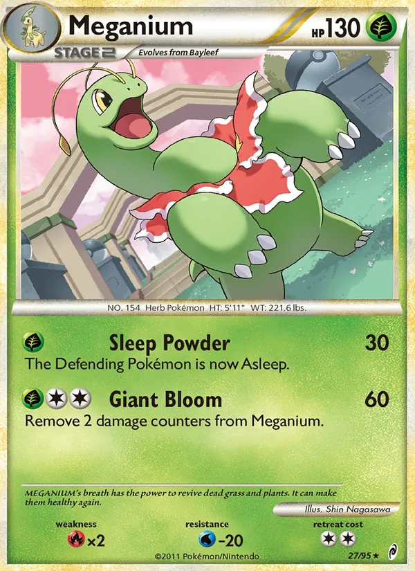 Carta Meganium, número 27/95 da coleção Chamado das Lendas