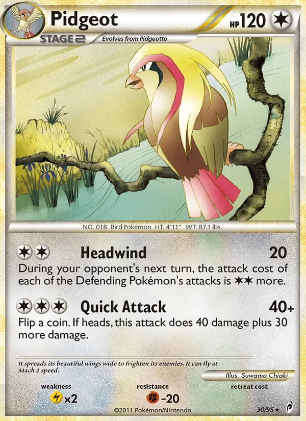 Carta Pidgeot, número 30/95 da coleção Chamado das Lendas