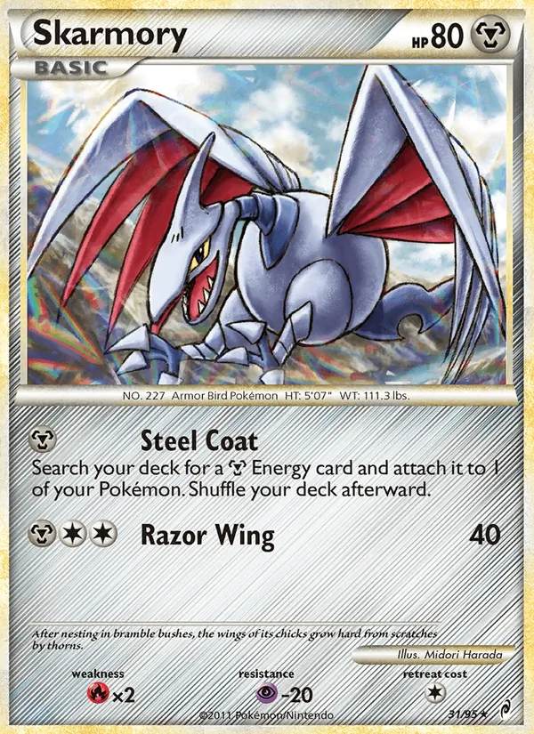 Carta Skarmory, número 31/95 da coleção Chamado das Lendas