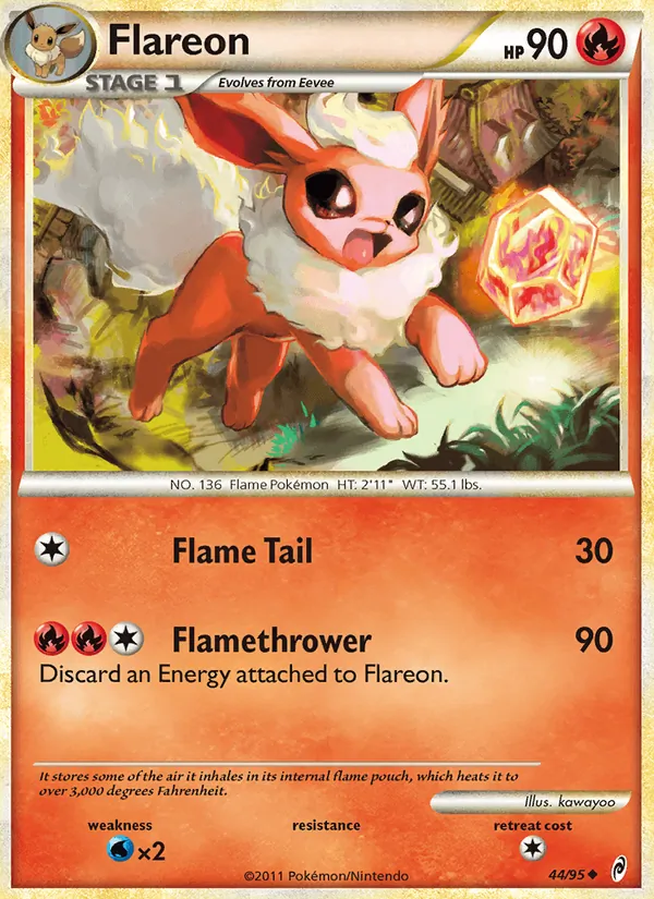 Carta Flareon, número 44/95 da coleção Chamado das Lendas
