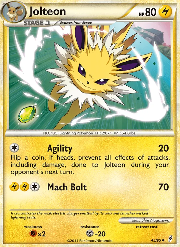 Carta Jolteon, número 45/95 da coleção Chamado das Lendas