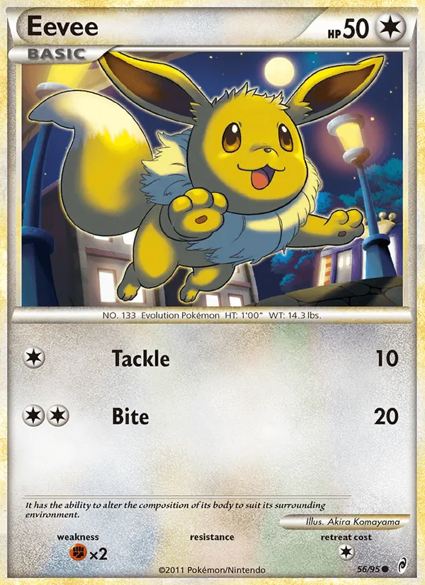 Carta Eevee, número 56/95 da coleção Chamado das Lendas