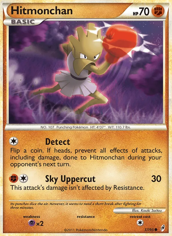 Carta Hitmonchan, número 57/95 da coleção Chamado das Lendas