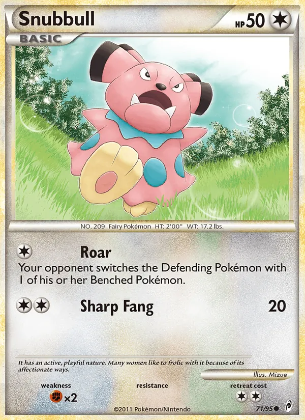 Carta Snubbull, número 71/95 da coleção Chamado das Lendas