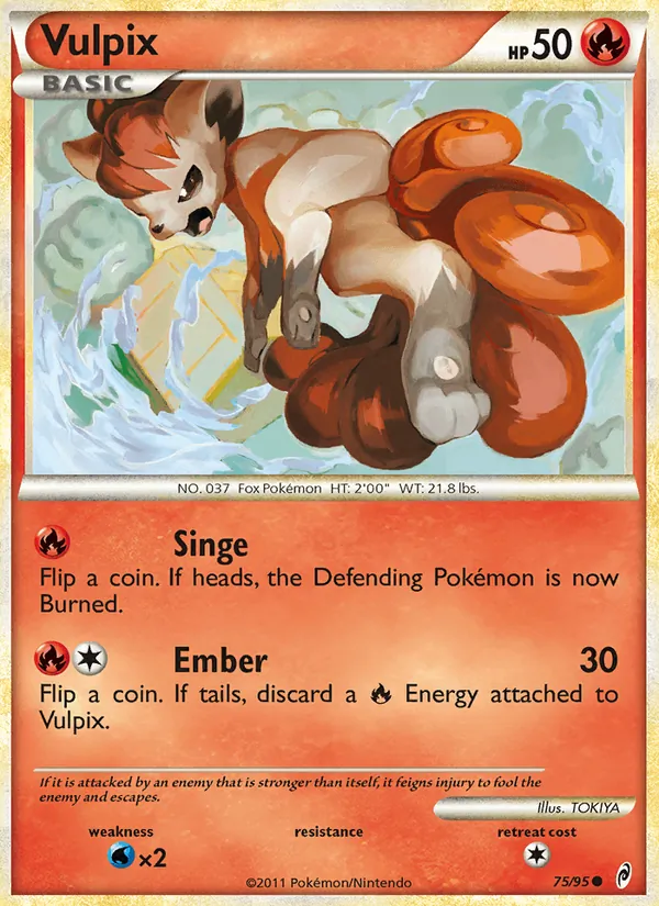Carta Vulpix, número 75/95 da coleção Chamado das Lendas