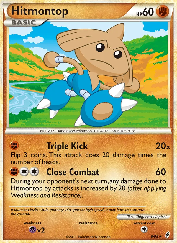 Carta Hitmontop, número 8/95 da coleção Chamado das Lendas