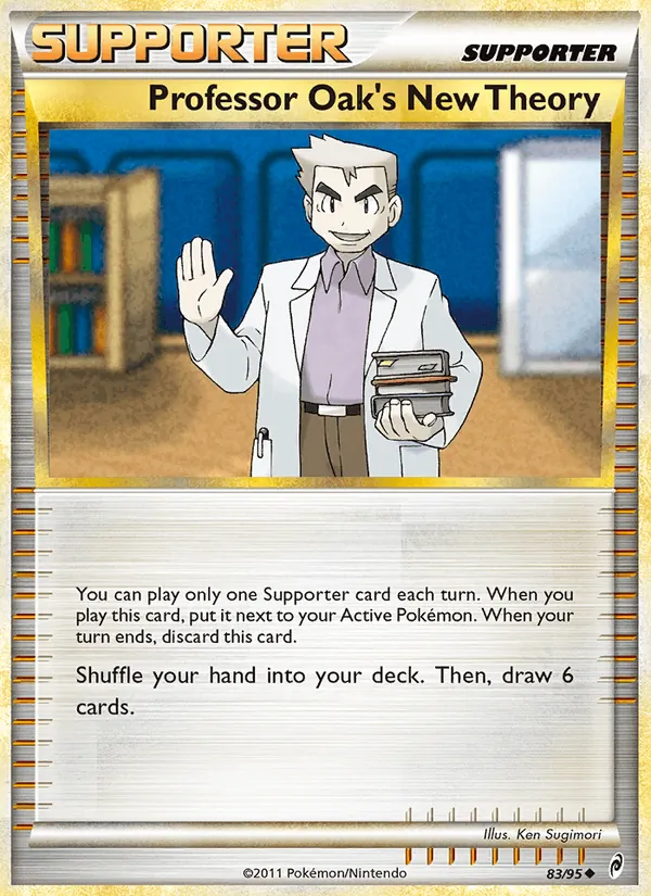 Carta Professor Oak's New Theory, número 83/95 da coleção Chamado das Lendas