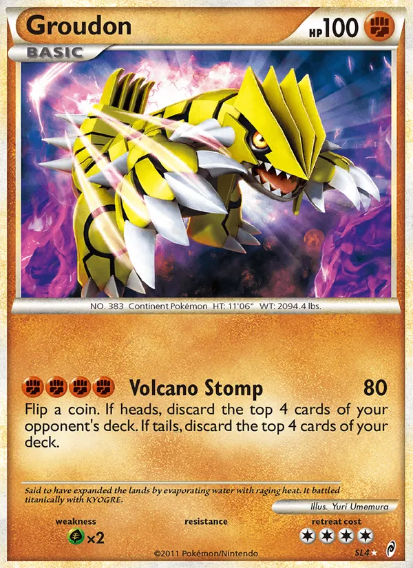 Carta Groudon, número SL4/95 da coleção Chamado das Lendas