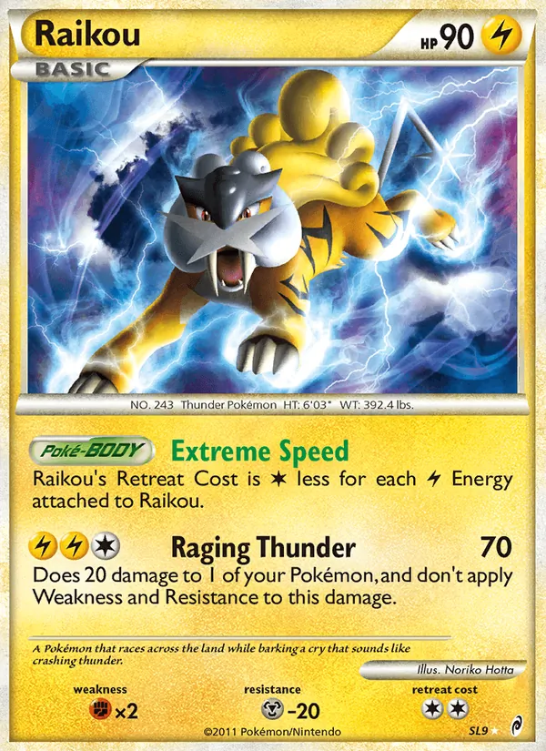 Carta Raikou, número SL9/95 da coleção Chamado das Lendas