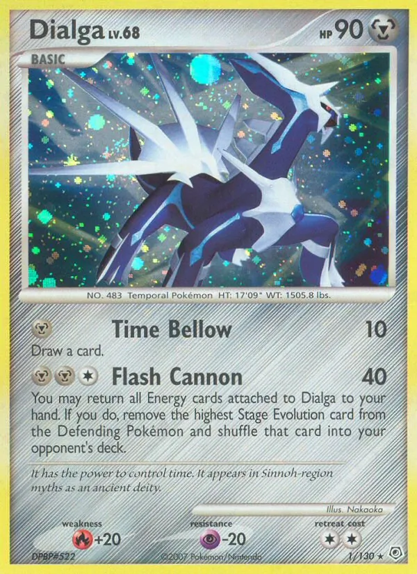 Carta Dialga, número 1/130 da coleção Diamante & Pérola
