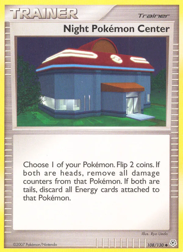 Carta Night Pokémon Center, número 108/130 da coleção Diamante & Pérola