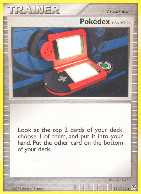 Carta Pokédex HANDY910is, número 111/130 da coleção Diamante & Pérola