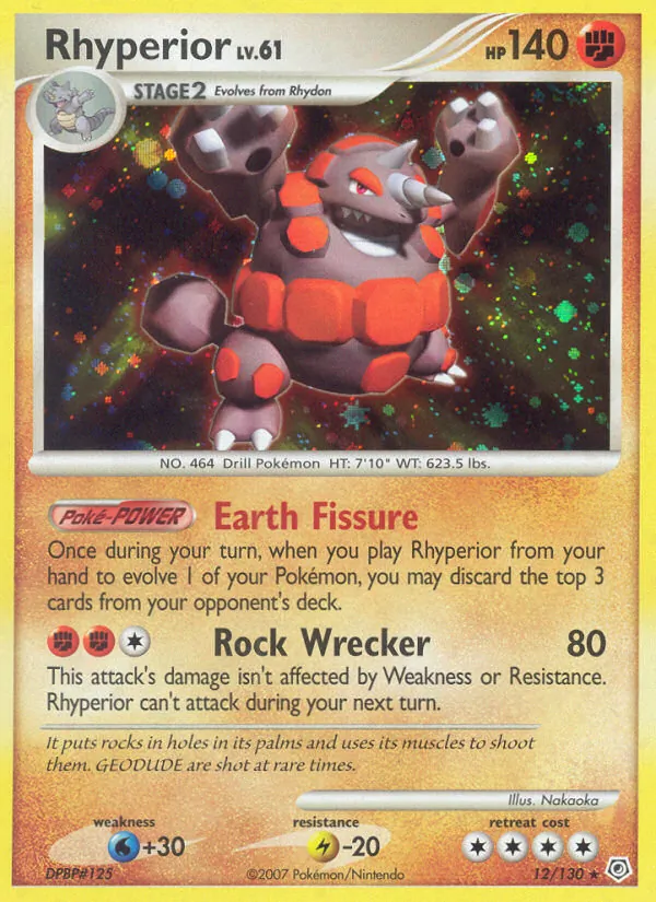 Carta Rhyperior, número 12/130 da coleção Diamante & Pérola