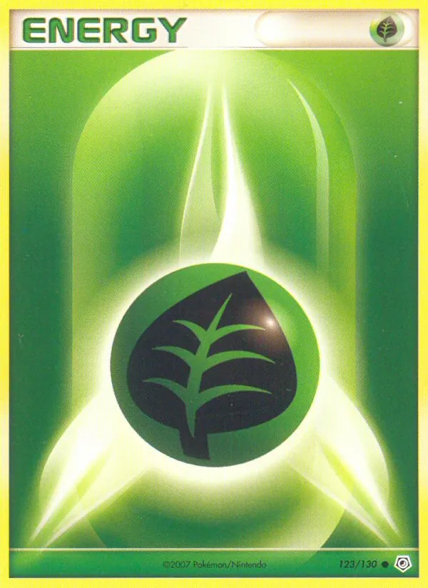 Carta Grass Energy, número 123/130 da coleção Diamante & Pérola