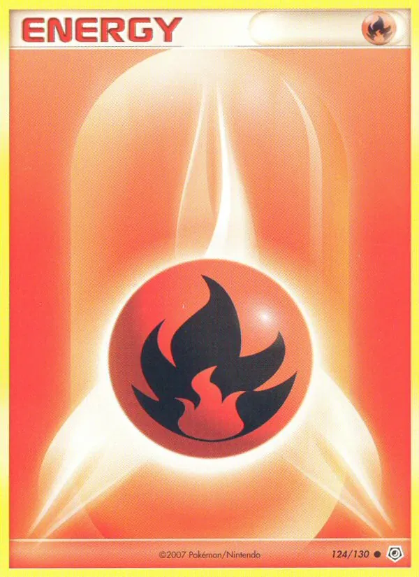 Carta Fire Energy, número 124/130 da coleção Diamante & Pérola