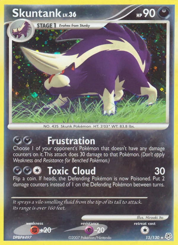 Carta Skuntank, número 15/130 da coleção Diamante & Pérola