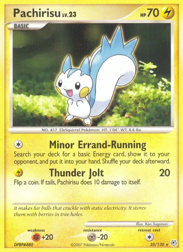Carta Pachirisu, número 35/130 da coleção Diamante & Pérola
