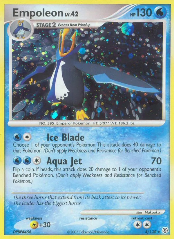 Carta Empoleon, número 4/130 da coleção Diamante & Pérola
