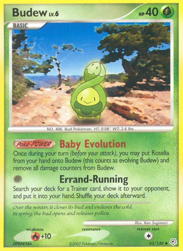 Carta Budew, número 43/130 da coleção Diamante & Pérola
