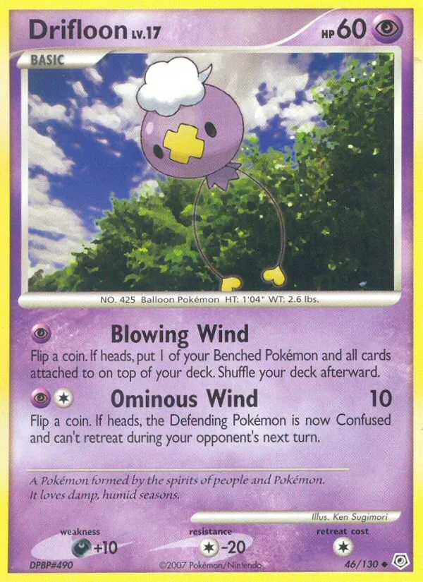 Carta Drifloon, número 46/130 da coleção Diamante & Pérola