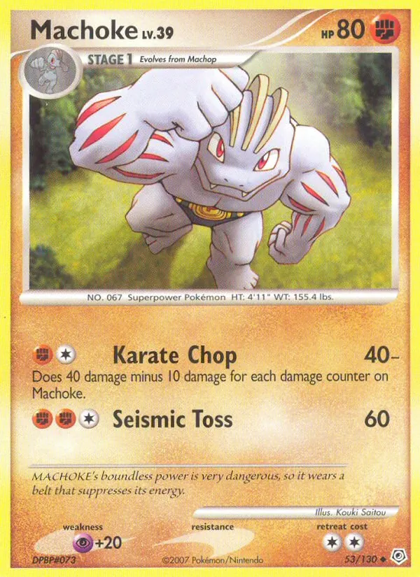 Carta Machoke, número 53/130 da coleção Diamante & Pérola