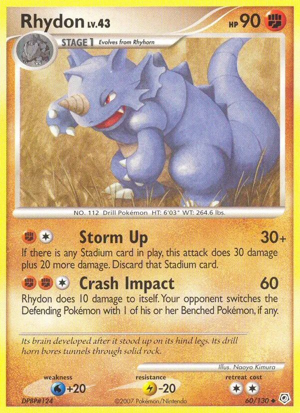 Carta Rhydon, número 60/130 da coleção Diamante & Pérola