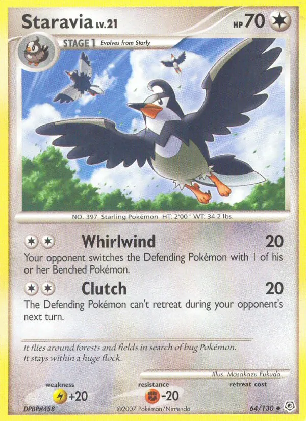 Carta Staravia, número 64/130 da coleção Diamante & Pérola