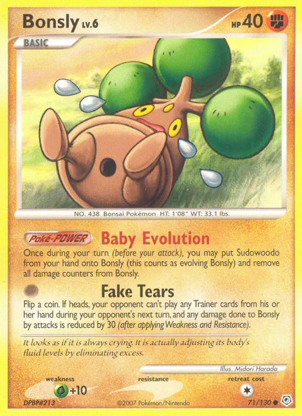 Carta Bonsly, número 71/130 da coleção Diamante & Pérola