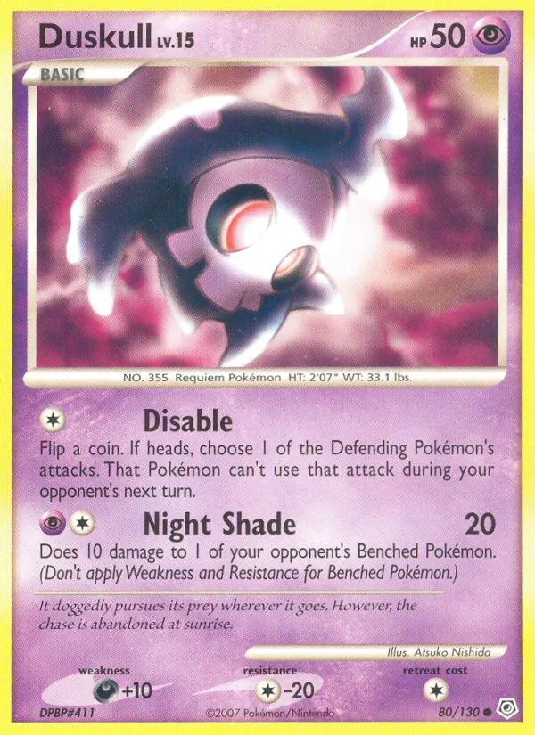 Carta Duskull, número 80/130 da coleção Diamante & Pérola