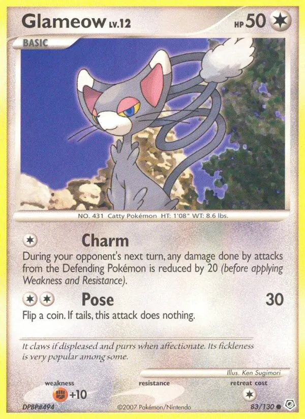 Carta Glameow, número 83/130 da coleção Diamante & Pérola