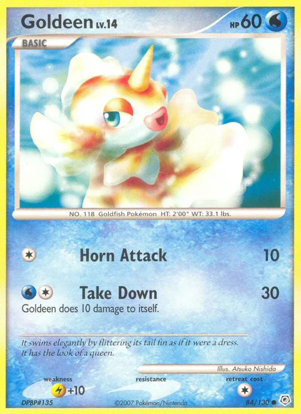 Carta Goldeen, número 84/130 da coleção Diamante & Pérola