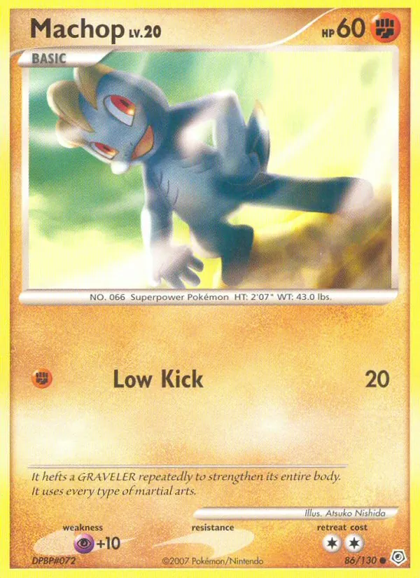Carta Machop, número 86/130 da coleção Diamante & Pérola