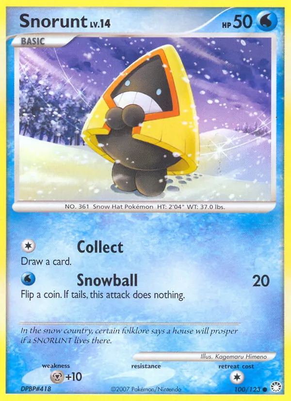 Carta Snorunt, número 100/123 da coleção Tesouros Misteriosos
