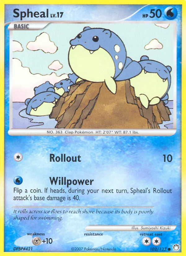 Carta Spheal, número 102/123 da coleção Tesouros Misteriosos