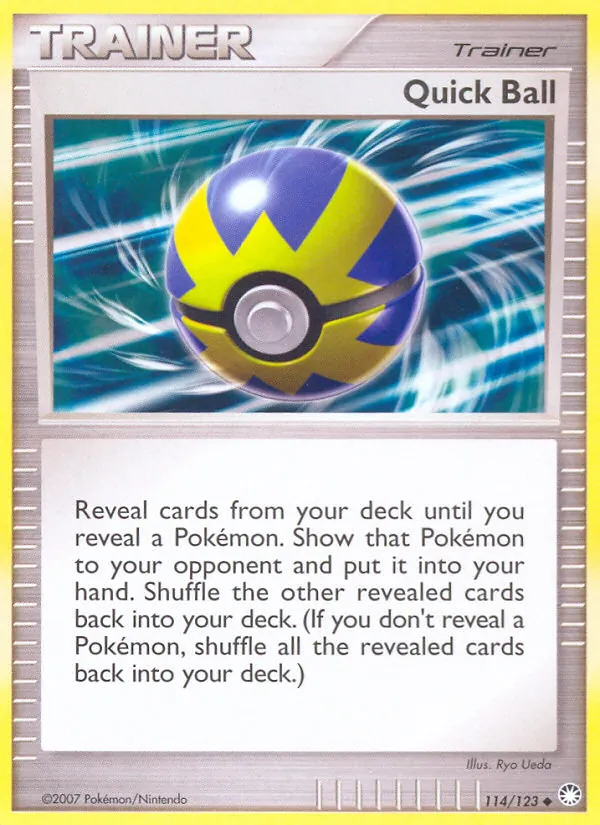 Carta Quick Ball, número 114/123 da coleção Tesouros Misteriosos