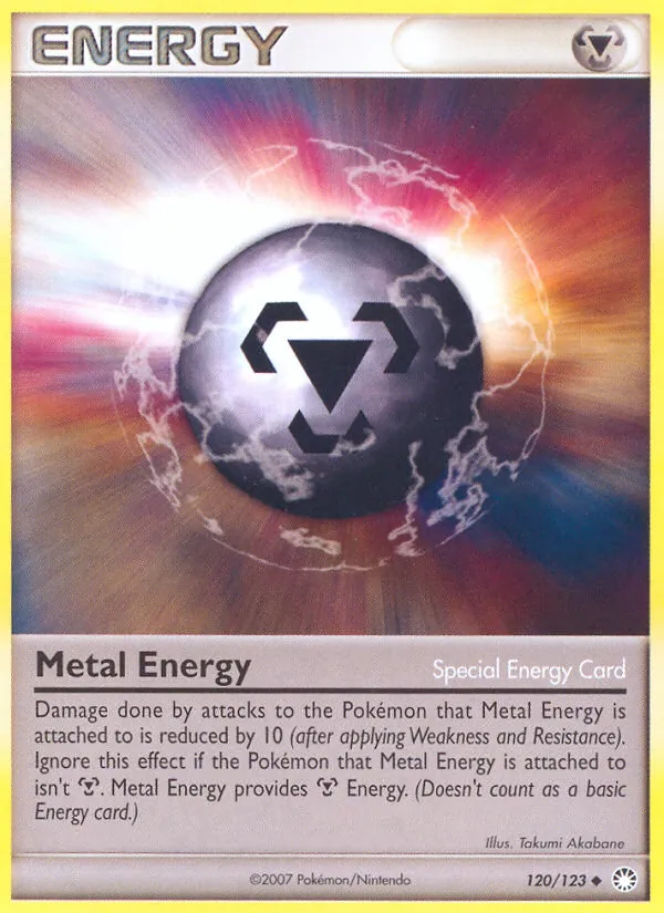 Carta Metal Energy, número 120/123 da coleção Tesouros Misteriosos