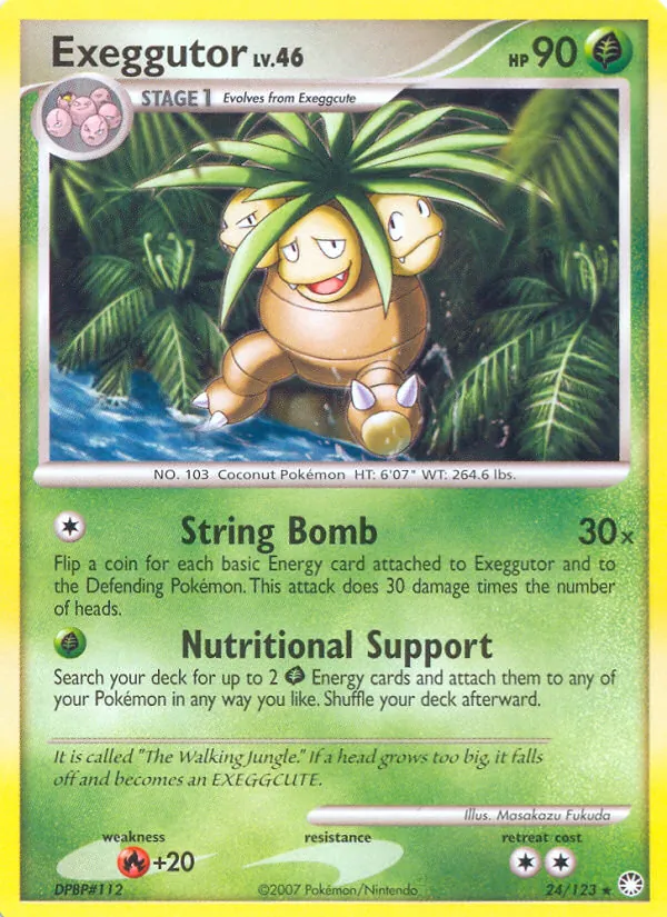 Carta Exeggutor, número 24/123 da coleção Tesouros Misteriosos