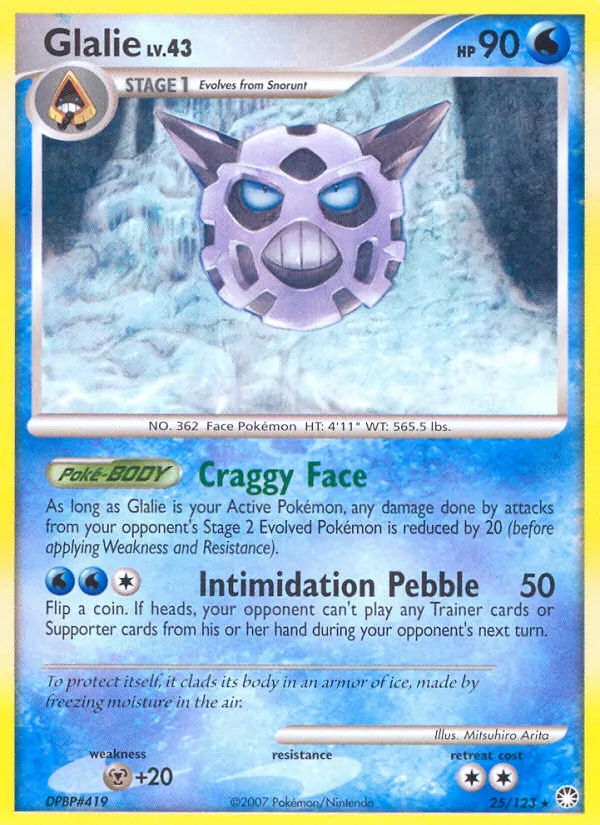 Carta Glalie, número 25/123 da coleção Tesouros Misteriosos