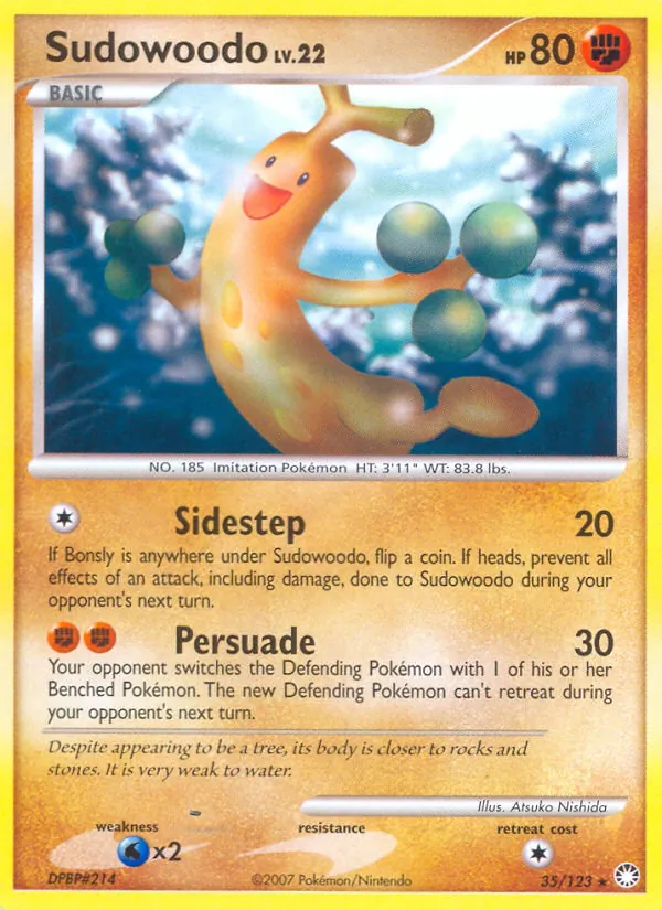 Carta Sudowoodo, número 35/123 da coleção Tesouros Misteriosos