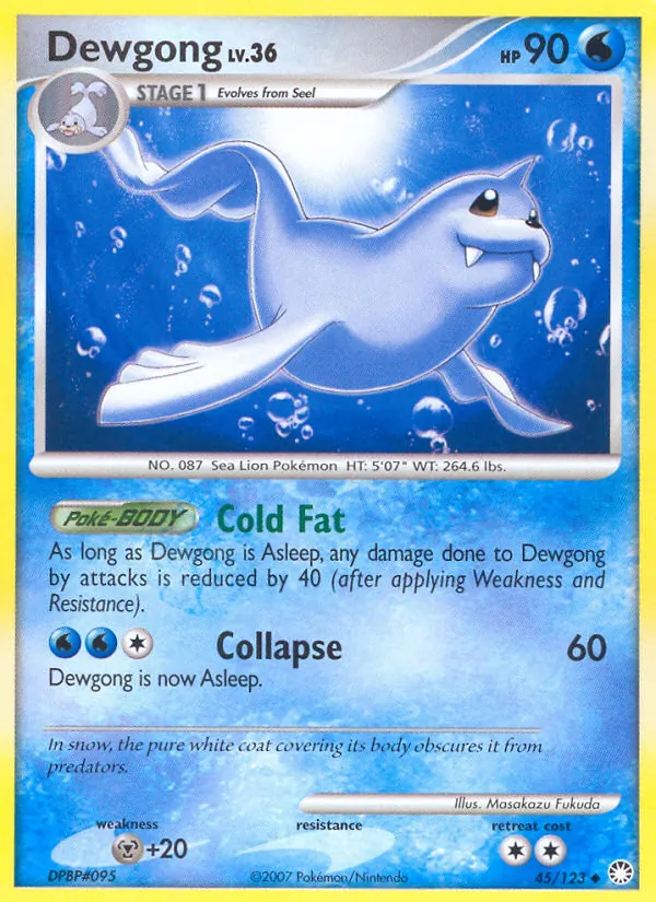 Carta Dewgong, número 45/123 da coleção Tesouros Misteriosos