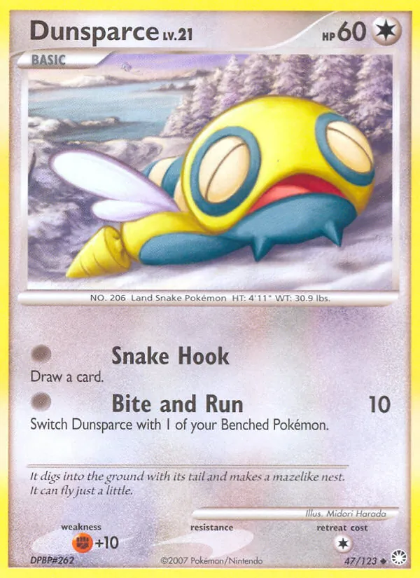 Carta Dunsparce, número 47/123 da coleção Tesouros Misteriosos