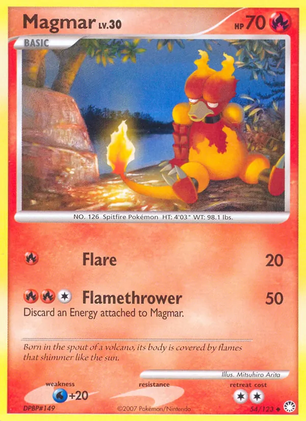 Carta Magmar, número 54/123 da coleção Tesouros Misteriosos