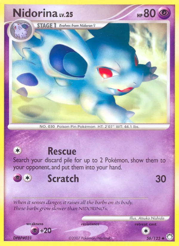 Carta Nidorina, número 56/123 da coleção Tesouros Misteriosos