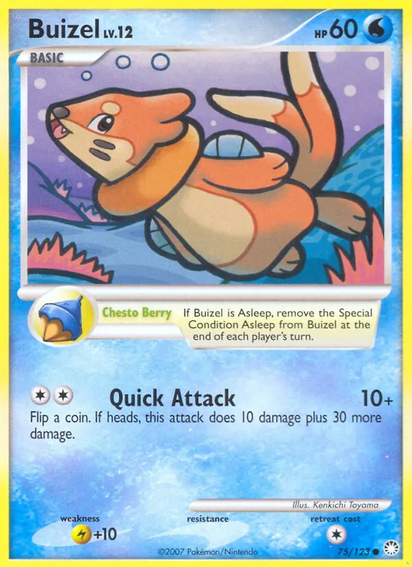 Carta Buizel, número 75/123 da coleção Tesouros Misteriosos