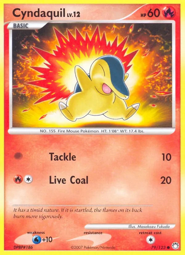 Carta Cyndaquil, número 79/123 da coleção Tesouros Misteriosos