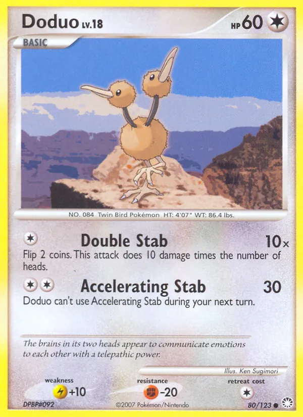 Carta Doduo, número 80/123 da coleção Tesouros Misteriosos