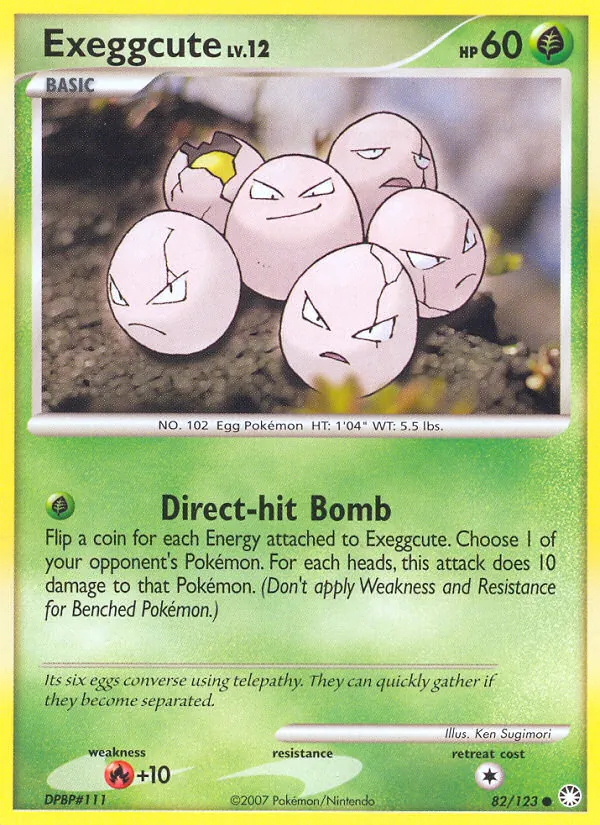 Carta Exeggcute, número 82/123 da coleção Tesouros Misteriosos