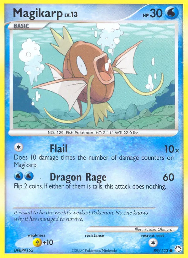 Carta Magikarp, número 89/123 da coleção Tesouros Misteriosos