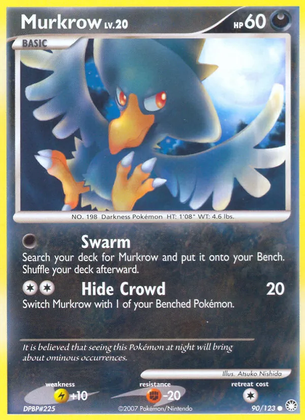 Carta Murkrow, número 90/123 da coleção Tesouros Misteriosos